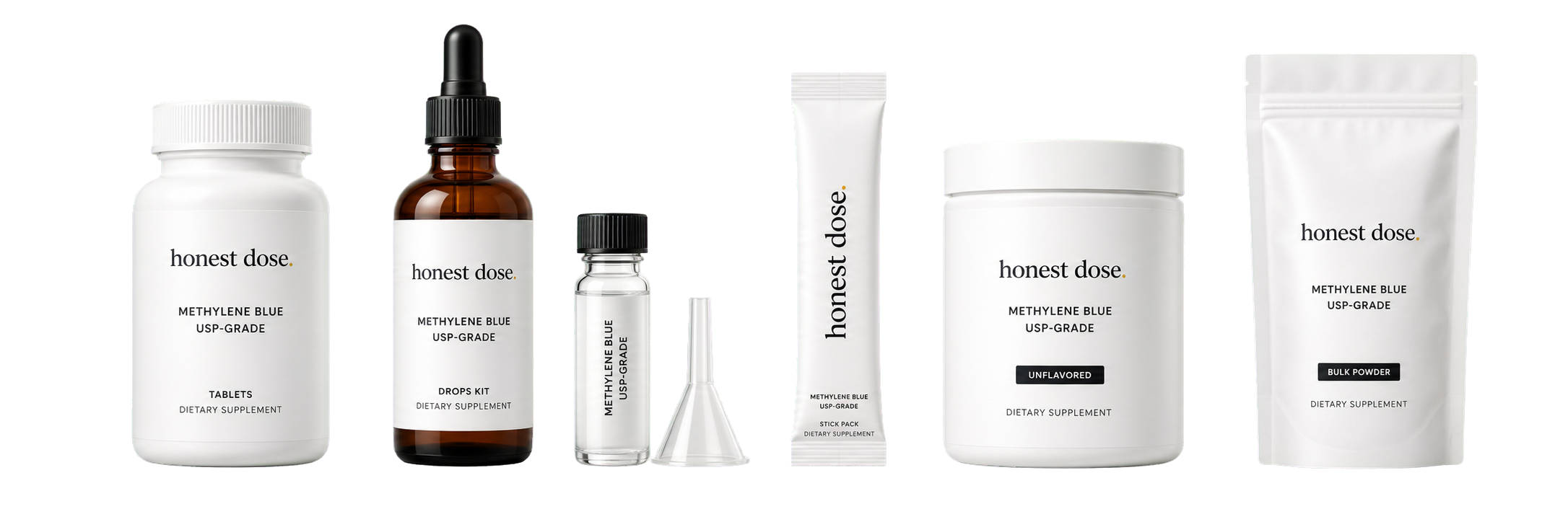 Honest Dose methylene blue formats
